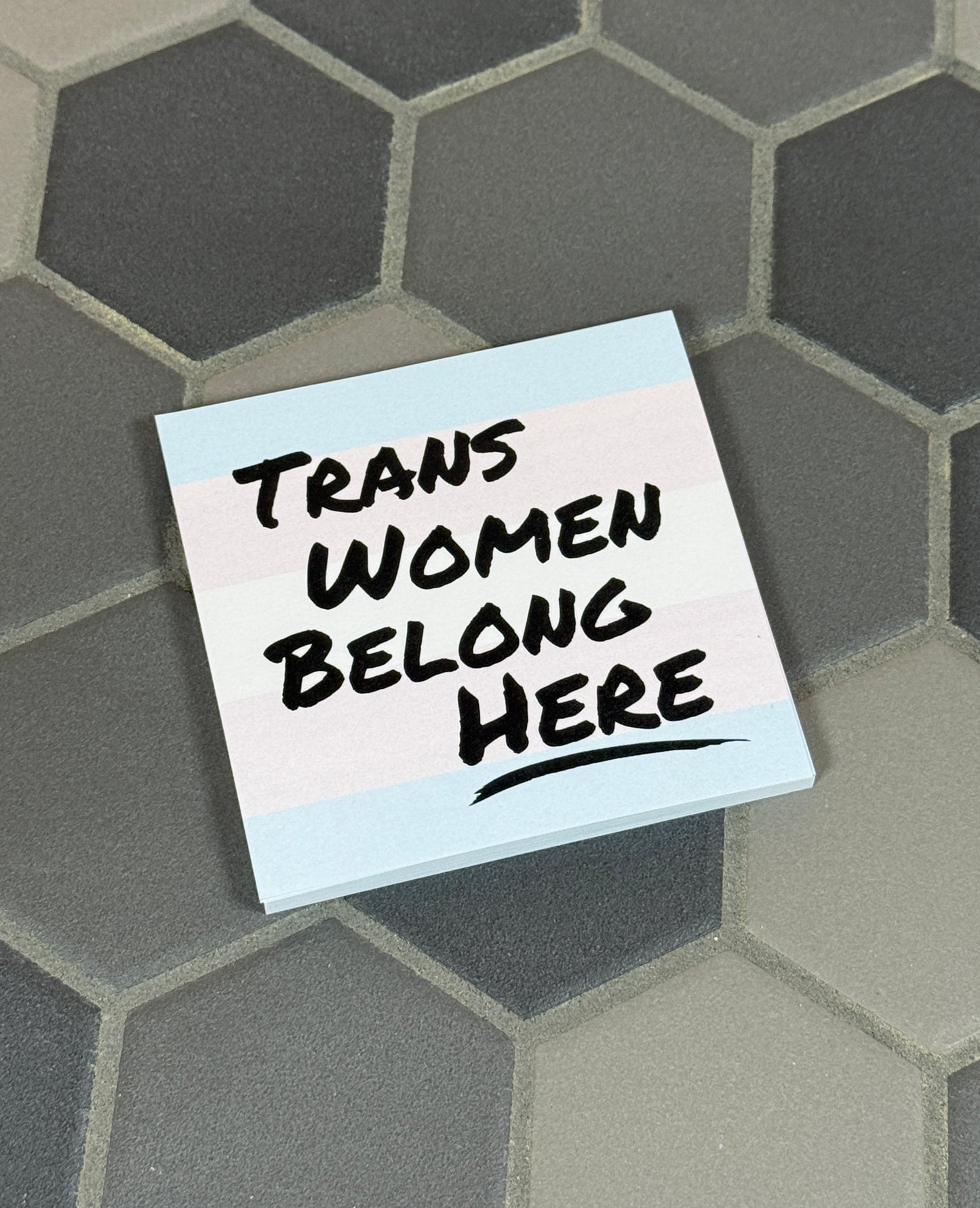 Trans Women Belong Here Sticky Notes, Sticky Resistance Post-It Notes