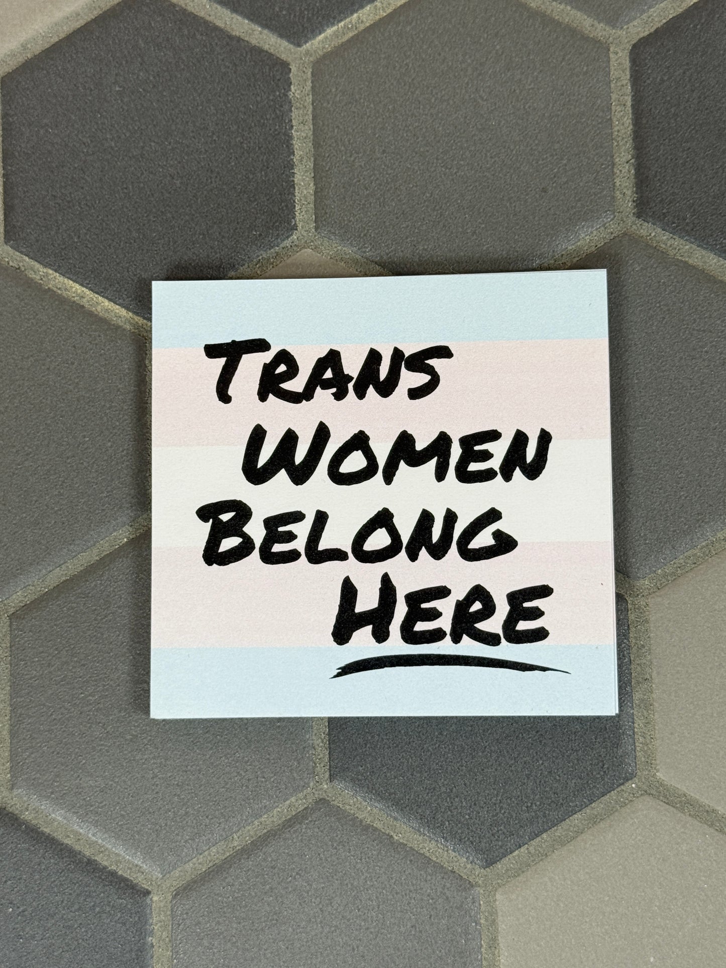 Trans Women Belong Here Sticky Notes, Sticky Resistance Post-It Notes
