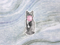 Bubblegum Cat Sticker, Fun Laptop Sticker