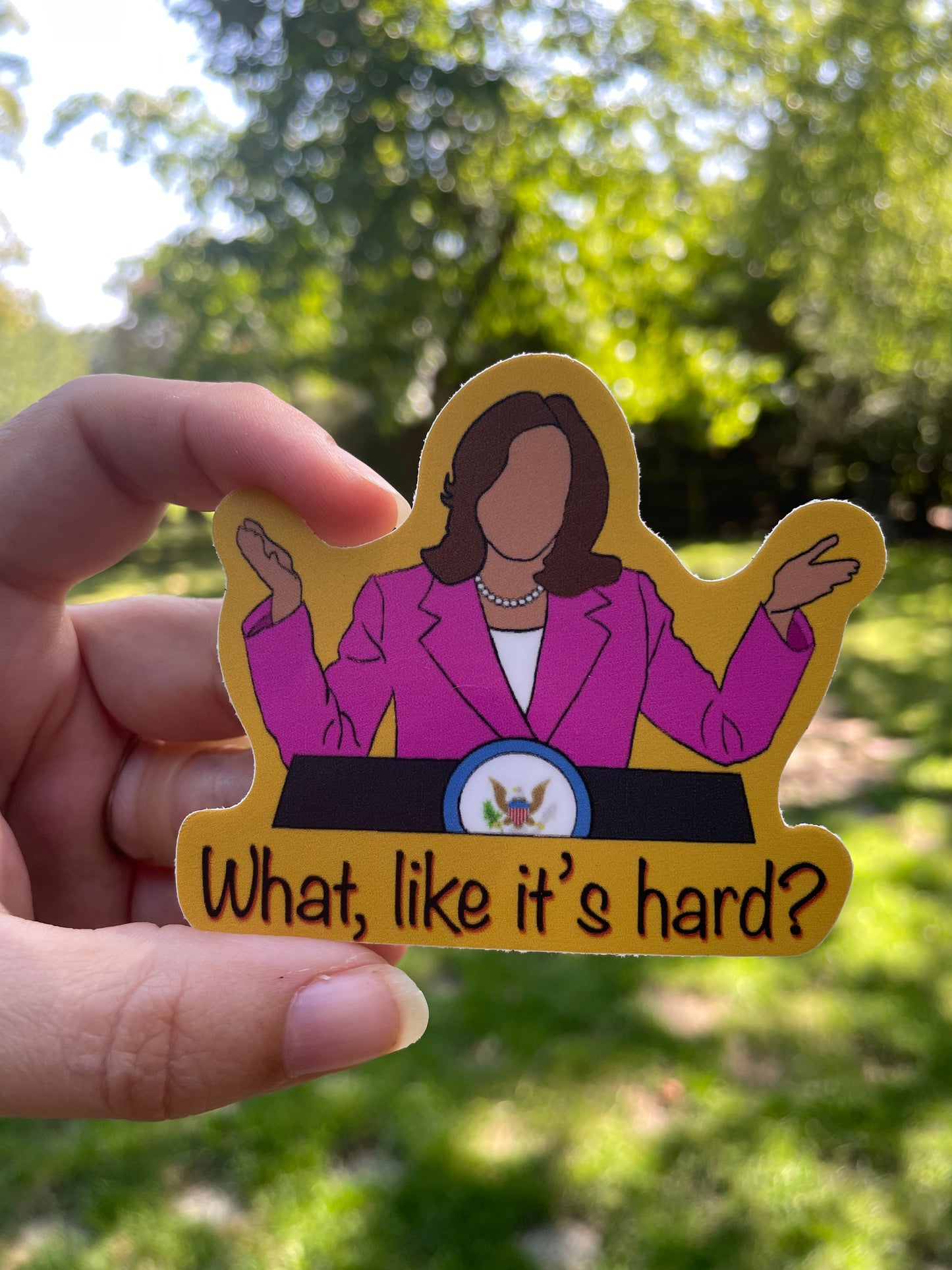 Kamala Harris What, like it's hard Sticker, Feminist Sticker, Funny Political Sticker, Cat Mom Sticker