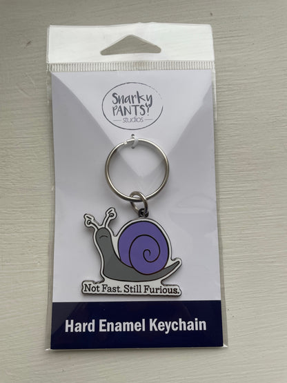 Not Fast. Still Furious Snail Hard Enamel Keychain