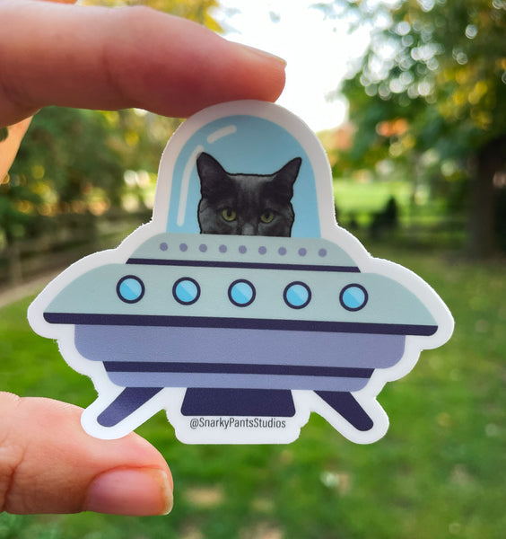 Murder Cat Space Ship Sticker