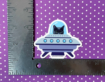 Murder Cat Space Ship Sticker