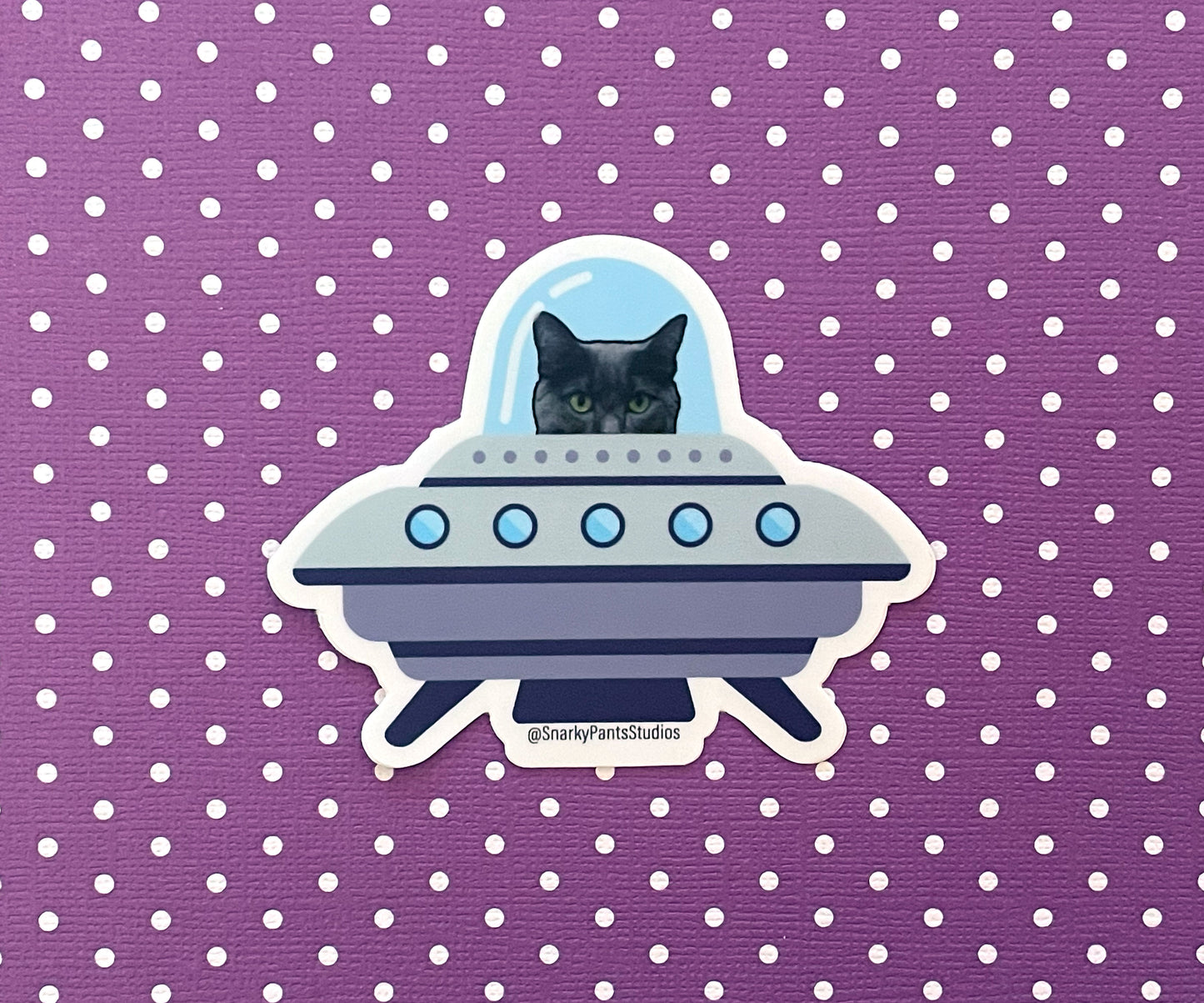 Murder Cat Space Ship Sticker