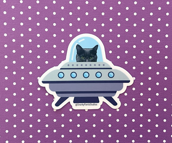 Murder Cat Space Ship Sticker