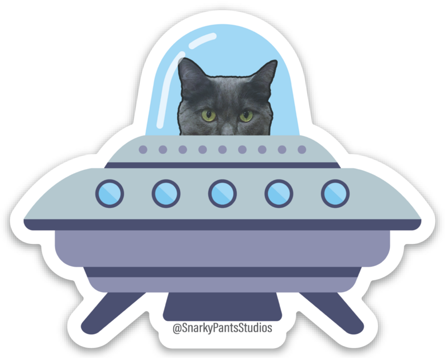 Murder Cat Space Ship Sticker