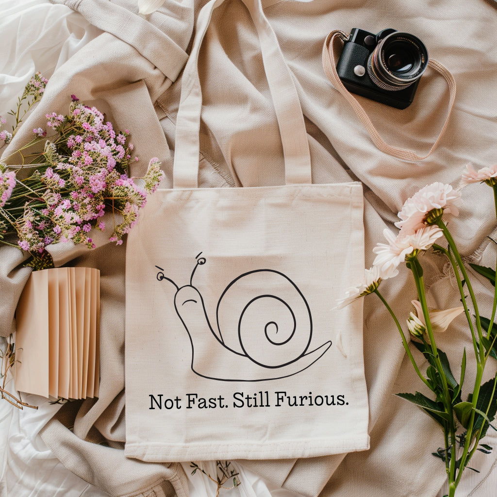 Not Fast Still Furious Snail Canvas Bag