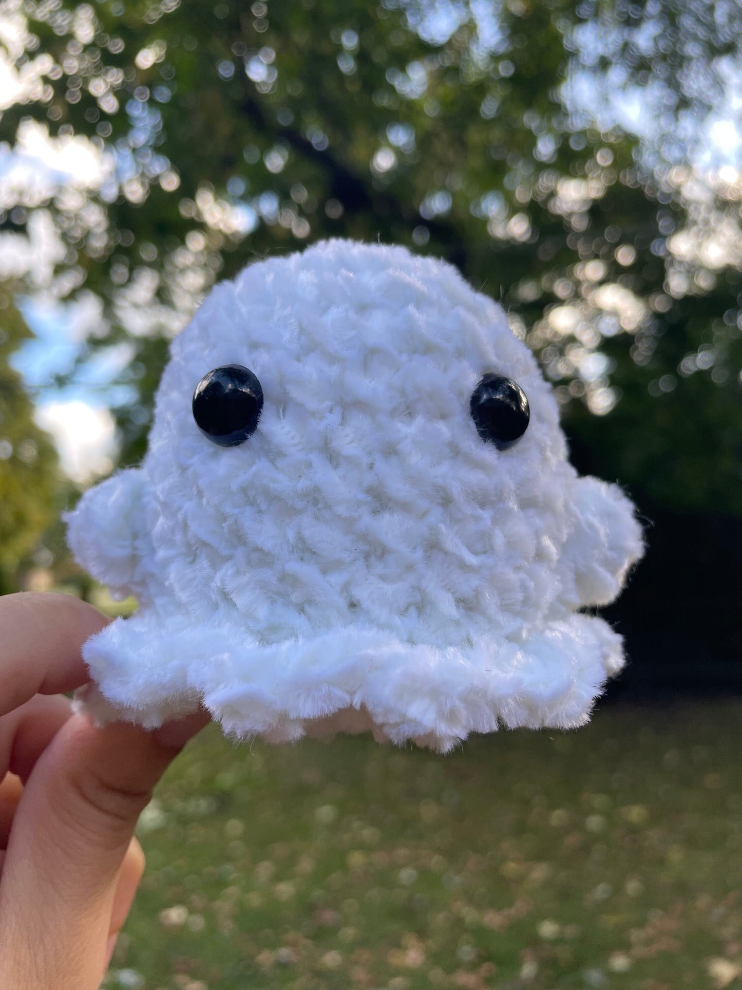 Glow in the Dark Ghost, Glowy Ghost, Crochet Glowing Ghost, Halloween Ghost Stuffie, Amigurumi Ghost