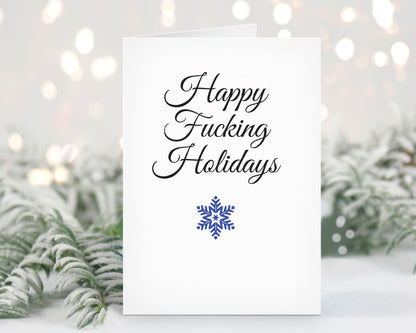 Happy F_cking Holidays, Christmas Card, Holidays Card, Snarky, Funny, Mature