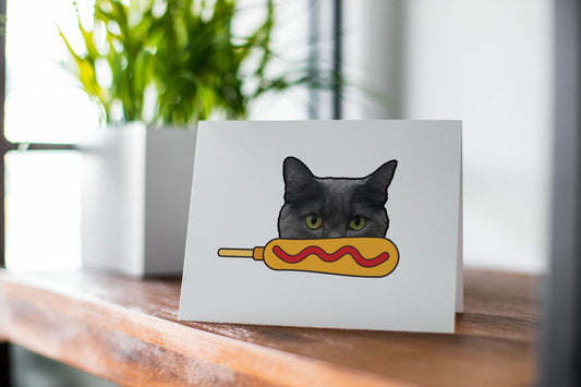 Murder Cat, Corn Dog, Funny Card, Friendship, Love, Birthday, Snarky, Cards, True Crime Fans