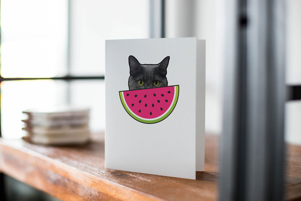 Murder Cat, Watermelon, Funny Card, Friendship, Love, Birthday, Snarky, Cards, True Crime Fans