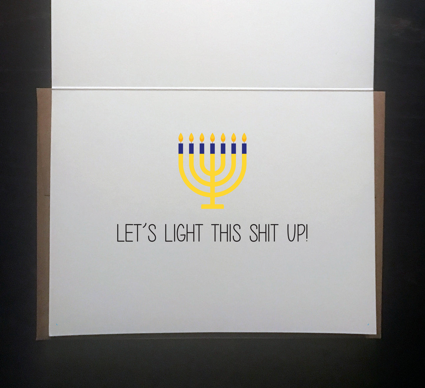 Happy Hanukkah, Light This Shit Up, Greeting Card, Holiday Card, Snarky, Funny, Mature