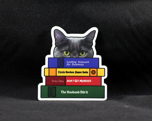 Murder Cat Sticker, True Crime Books, True Crime Fans, Gifts for Cat Lovers
