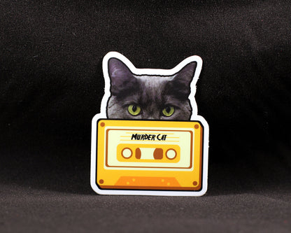 Murder Cat Sticker, Mix Tape, Cassette Tape, True Crime Fans, Gifts for Cat Lovers