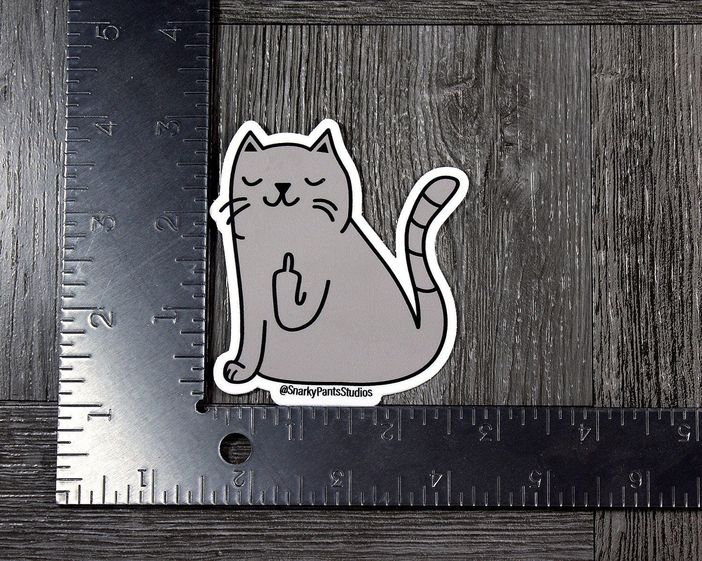 Middle Finger Cat Sticker, Gifts for Cat Lovers