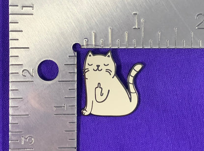 Middle Finger Cat Enamel Pin, Gifts for Cat Lovers