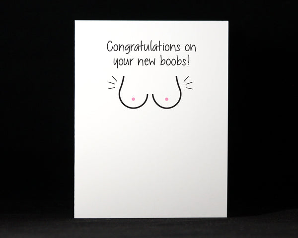 Congratulations on New Boobs, Breast Cancer, Surgery, Empathy,  Funny, Friendship, Snarky, Cards
