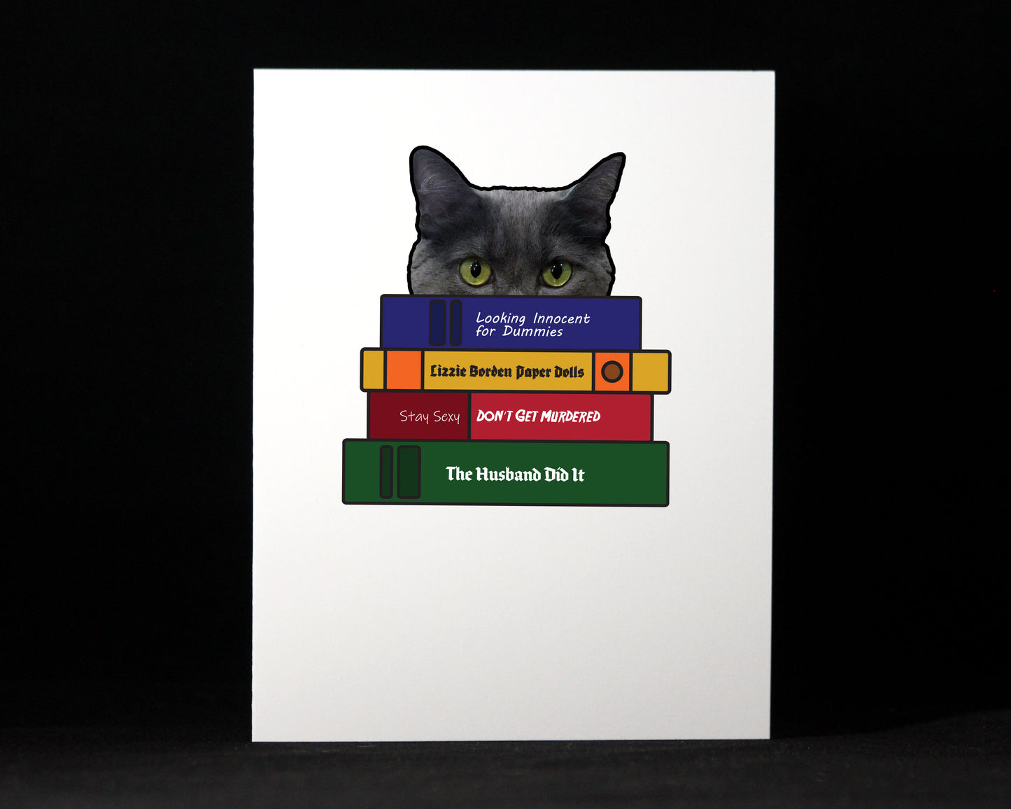 Murder Cat, True Crime Books, Funny Card, Friendship, Love, Birthday, Snarky, Cards, True Crime Fans