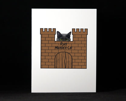 Murder Cat, Fort, Funny Card, Friendship, Love, Birthday, Snarky, Cards, True Crime Fans