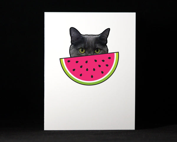 Murder Cat, Watermelon, Funny Card, Friendship, Love, Birthday, Snarky, Cards, True Crime Fans