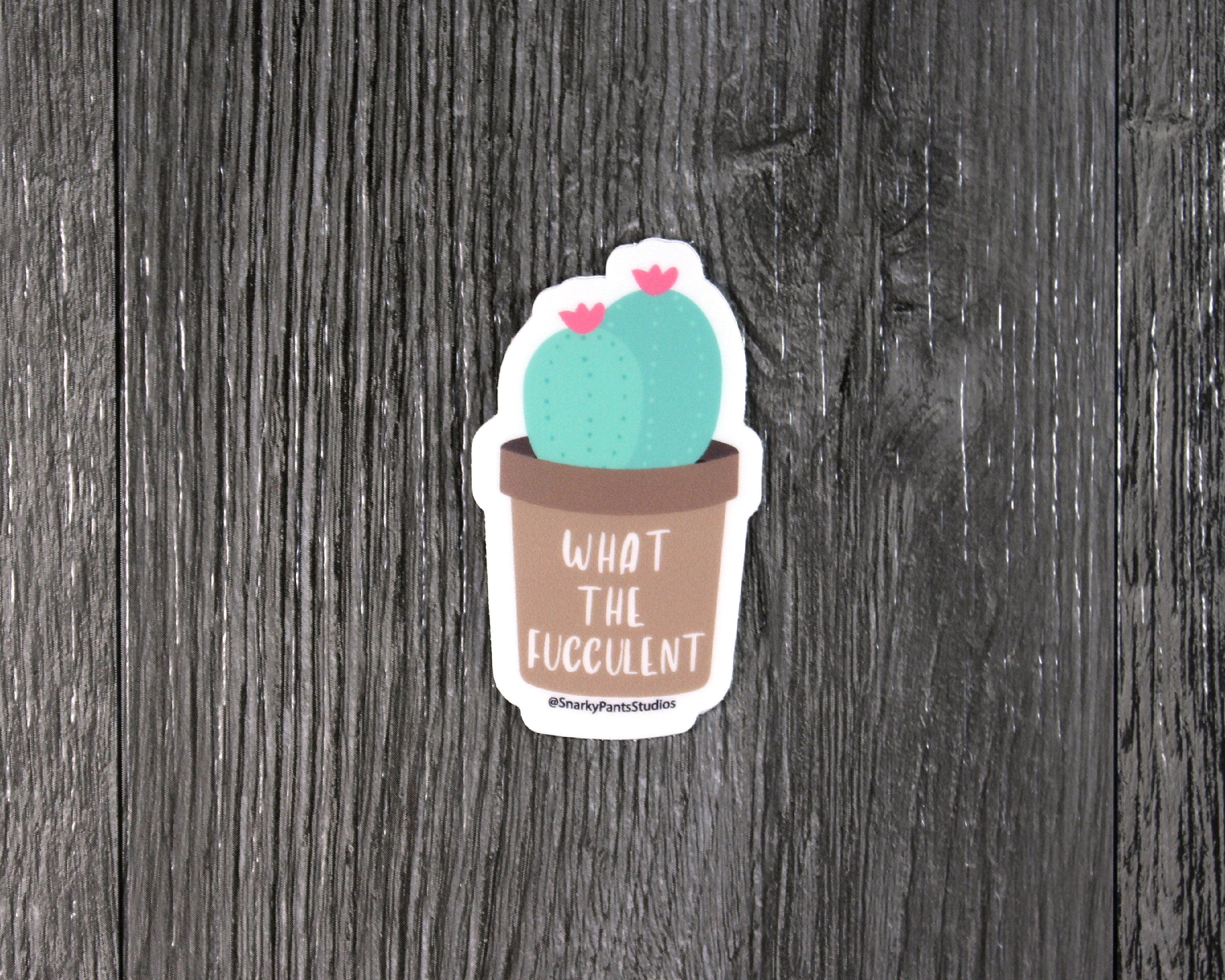 What the Fucculent Sticker, Succulent, Vinyl Sticker, Laptop Sticker