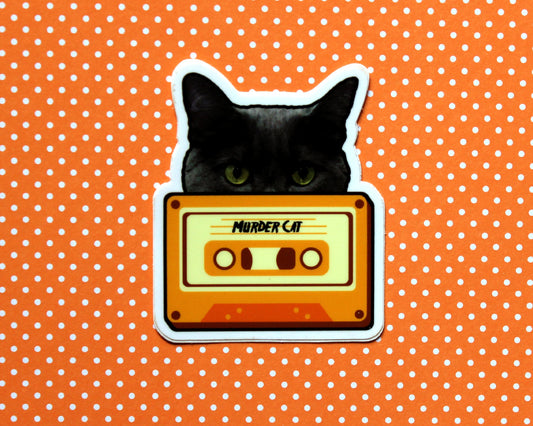 Murder Cat Sticker, Mix Tape, Cassette Tape, True Crime Fans, Gifts for Cat Lovers