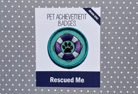 Rescued Me - Teal, Pet Achievement Badge