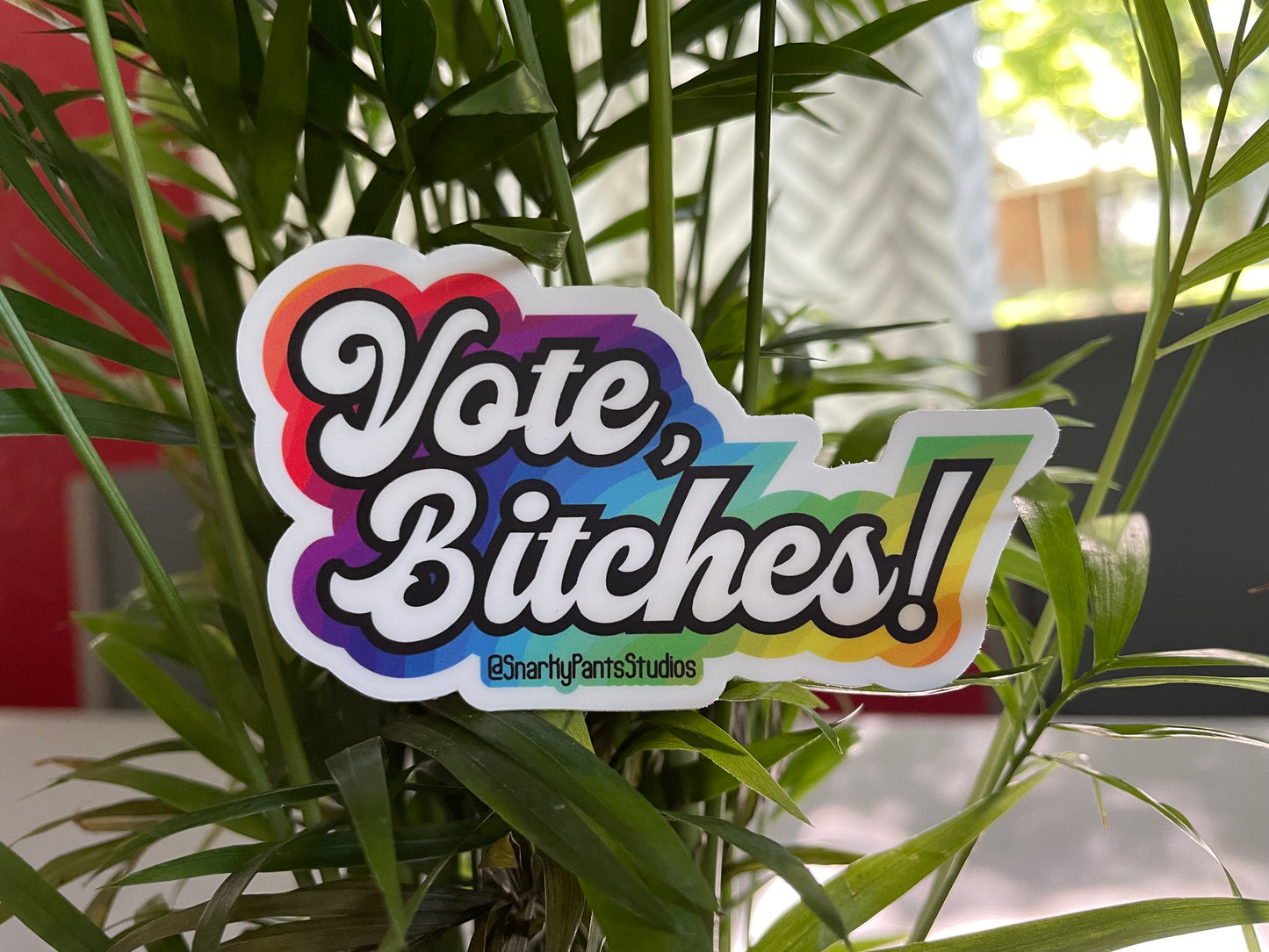 Vote, bitches! Sticker Rainbow