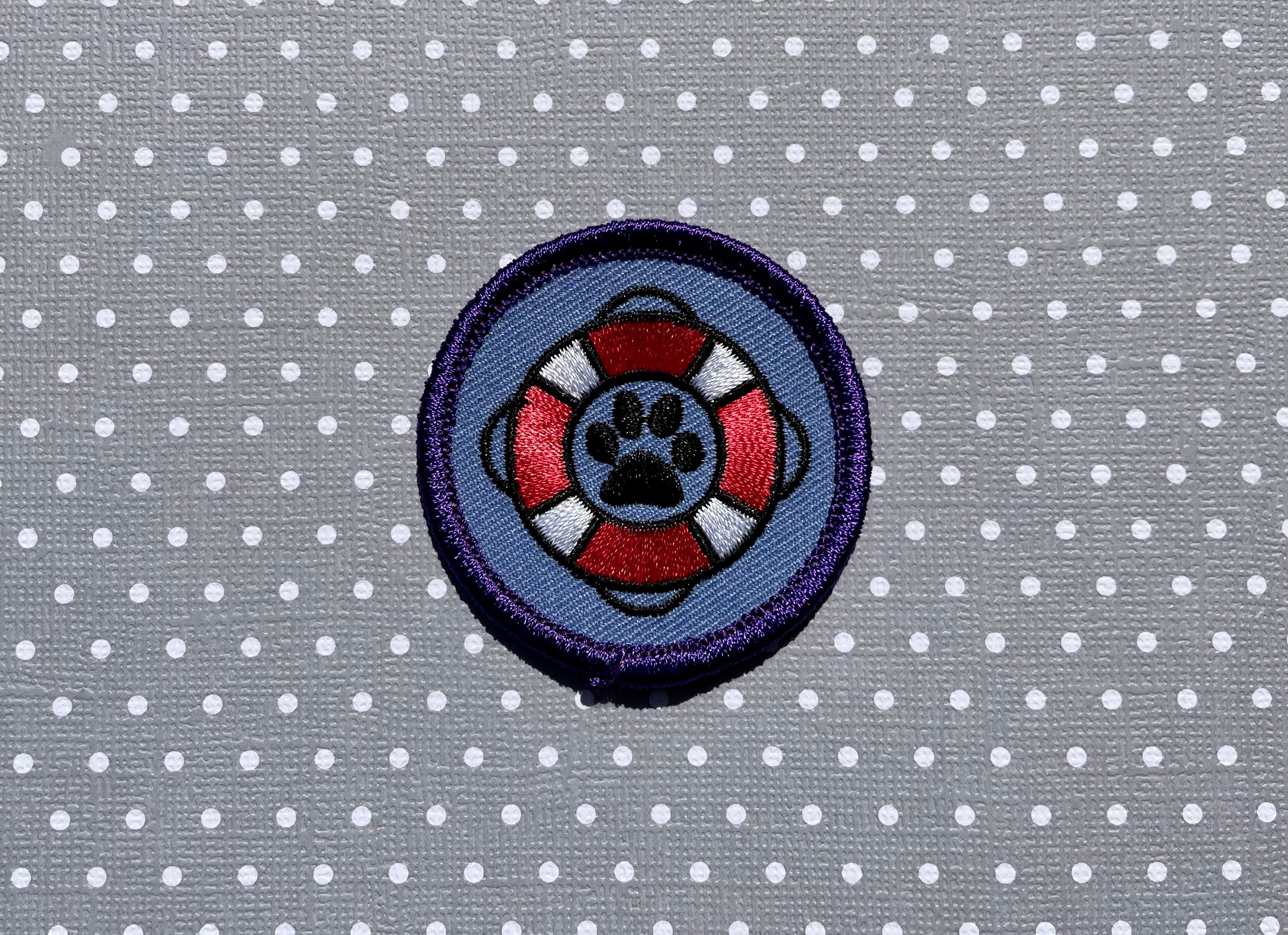 Rescued Me - Purple, Pet Achievement Badge