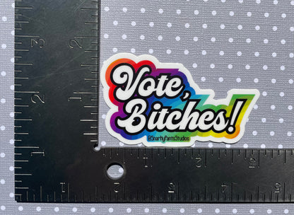 Vote, bitches! Sticker Rainbow