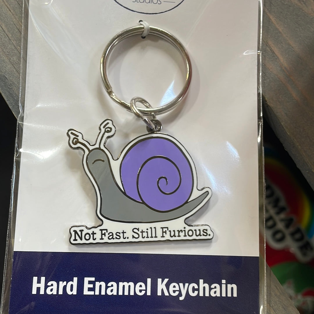 Not Fast. Still Furious Snail Hard Enamel Keychain