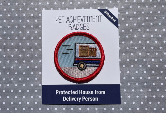 Protected House from Delivery Person, Pet Achievement Badge