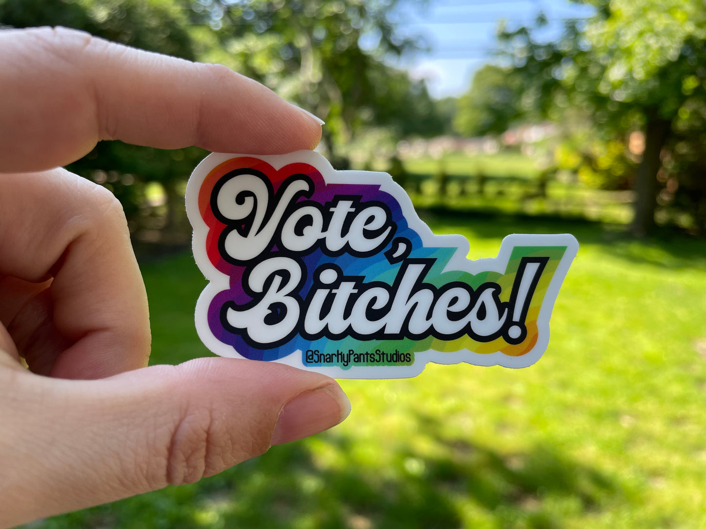 Vote, bitches! Sticker Rainbow